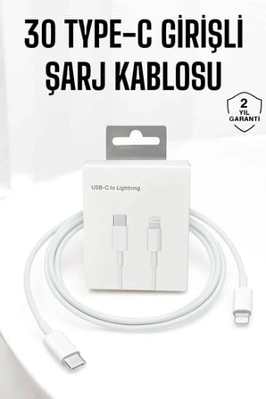 Iphone Uyumlu İos Uyumlu Lightning Hızlı Şarj Tye C Lightning Şarj Kablosu