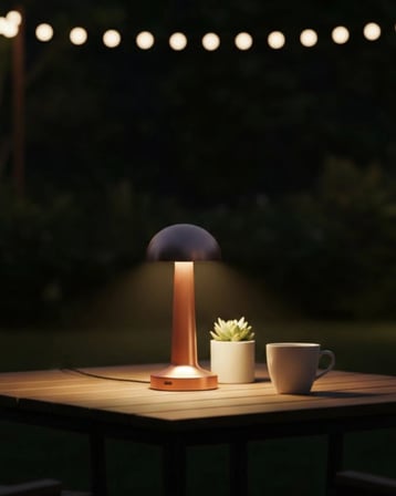 Modern Bronz Masa Lambası 3 Renk Led Dokunmatik Şarjlı Model