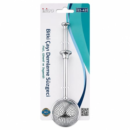 Saplı Paslanmaz Çelik Bitki Çay Demleme Süzgeç (Çap 5 cm)