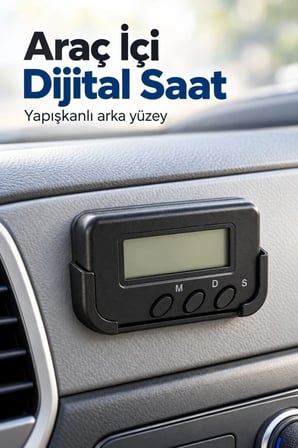 Kronometreli Oto Saat Alarm Ve Dijital Ekranlı