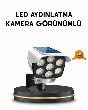 Güneş Paneliyle Şarj Olan Hareket Sensörlü Dış Mekan Güvenlik Lambası Ayarlanabilir