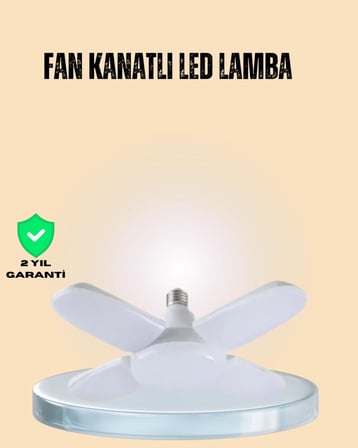 Yüksek Işık Güçlü Led Ampül 4 Kollu Katlanır Pervane Tasarım