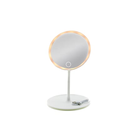 6,5 inç LED USB Şarjlı Yuvarlak Makyaj Aynası - 90° Ayarlı, Standlı