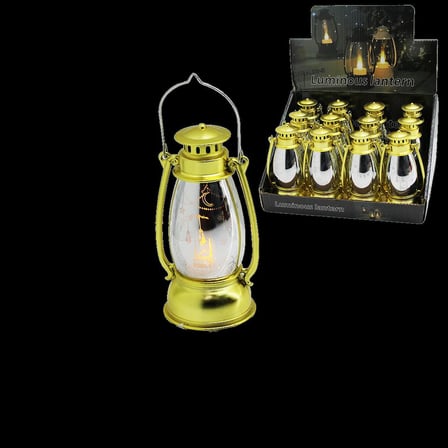 Pilli Ramazan LED Fener Gaz Lamba Model Gold Plastik