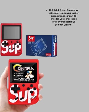Tv Çıkışlı Mini Retro El Konsolu 400 Oyunlu