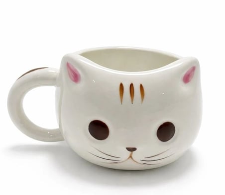 3d Kedi Tasarımlı Kabartmalı Kupa Bardak Alk5030
