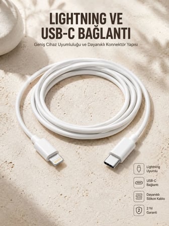 Type-c Ligtning 30w İos Şarj Kablosu Hızlı Şarj Kablosu