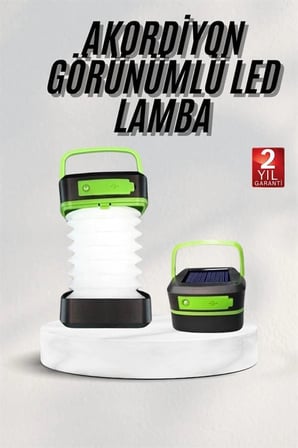 Katlanabilir Kamp Lambası Akordiyon Lamba Şarjlı 3 Kademeli Solar