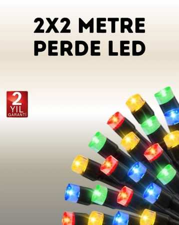 Taşınabilir Pil İle Çalışan Led Işık - 2x2 Metre Perde Modeli