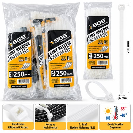 Plastik cırt kelepçe kablo düzenleyici