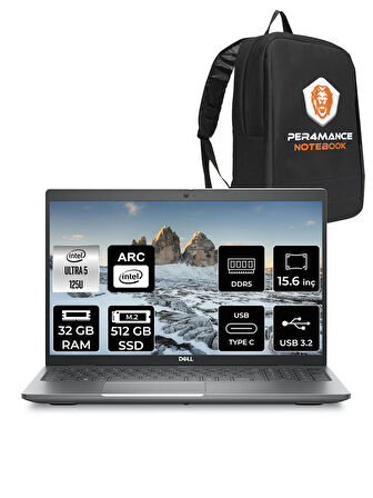 DELL Latitude 5550 Ultra 5 125U 32GB DDR5 512GB SSD 15.6'' FHD FDOS Dizüstü Bilgisayar & PER4 ÇANTA