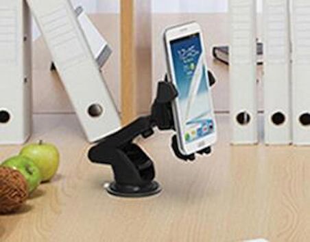 Uzayabilen Uzatmalı Telefon Tutucu Teleskopik Kıskaçlı Vantuzlu
