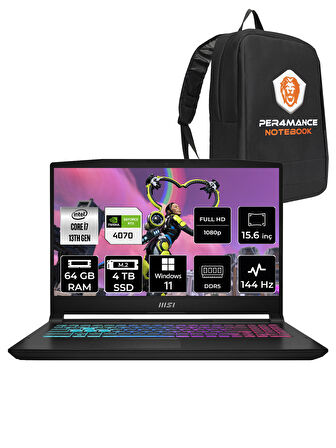 MSI Katana 15 i7 13620H 64GB 4TB SSD RTX4070/8GB 15.6" FHD 144HZ W11P B13VGK-2023XTR & PER4 ÇANTA