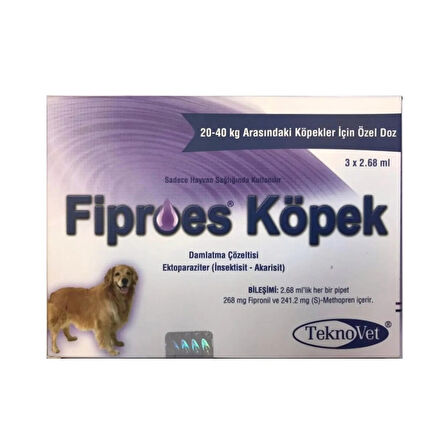 Fiproes Köpek 20-40 Kg 2.68 ML 3 pipet SKT:2026