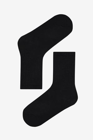 Kız Çocuk Unisex Siyah Basic 3 lü Soket Çorap Seti
