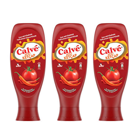 Calve Ketçap Acılı 610 gr x 3 Adet