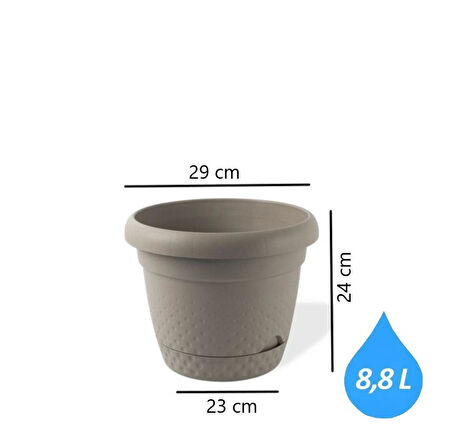 Omnipazar KRS-344 Dekoratif İnci Bitki Çiçek Saksı Takımı 8.8 Litre No 4