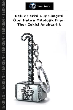 Delux Serisi Güç Simgesi Özel Hatıra Mitolojik Figür Thor Çekici Anahtarlık