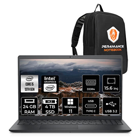 Dell Inspiron 15 3530 i5 1334U 24GB 4TB SSD 15.6'' FHD 120Hz W11P Dizüstü Laptop & PER4 ÇANTA