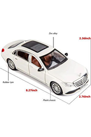 Mercedes-Benz Araba Mercedes E300L Araba 1:24 Diecast Metal Model Koleksiyon Araba Sesli Işıklı 21Cm