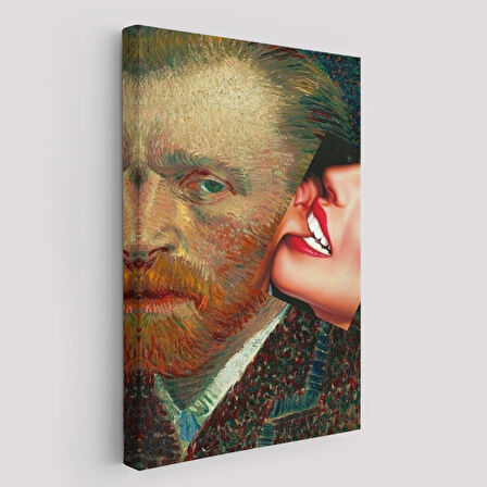 Vincent van Gogh Kulağını Isıran Kadın Pop Art Tablo-6486
