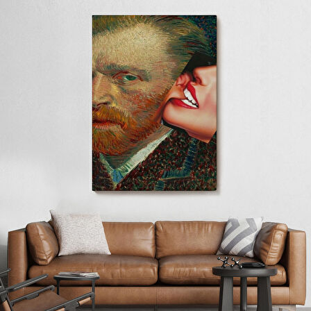 Vincent van Gogh Kulağını Isıran Kadın Pop Art Tablo-6486