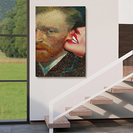 Vincent van Gogh Kulağını Isıran Kadın Pop Art Tablo-6486