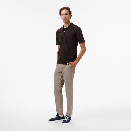 Nautica Erkek Kahverengi Classic Fit Kısa Kollu Triko