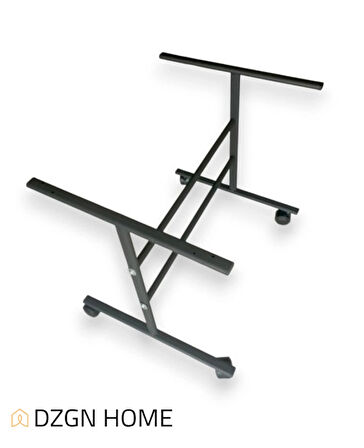 TEKERLEKLİ ORTA SEHPA AYAĞI METAL MASA AYAĞI KALIN PROFİLLİ - SİYAH