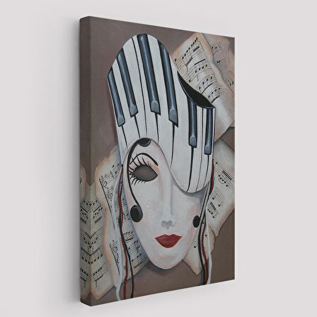 Müzik Notaları ve Kadın Sürreal Tablosu-6489