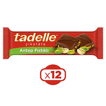 Tadelle Antep Fıstıklı Tablet Çikolata 30 gr x 12 Adet