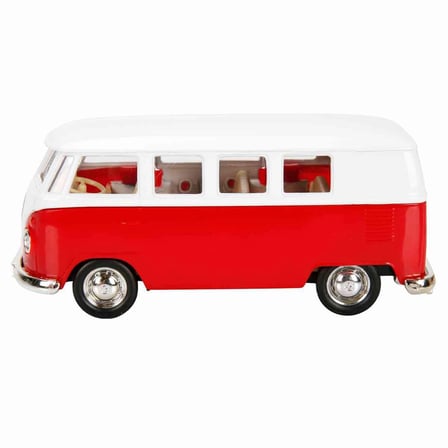 1:32 RMZ City Alman Klasikleri Serisi Die Cast Çek Bırak Model Araba - Kırmızı Volkswagen T1 Transporter Kırmızı