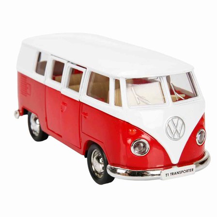 1:32 RMZ City Alman Klasikleri Serisi Die Cast Çek Bırak Model Araba - Kırmızı Volkswagen T1 Transporter Kırmızı