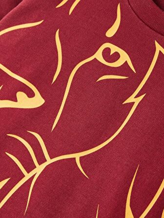 Galatasaray Orijinal Aslan Baskılı Kırmızı Sweat