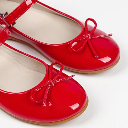 Paqpa Kız Çocuk Soft Tabanlı Kırmızı Rugan Babet