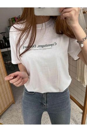 Unisex Copenhagen Denmark Baskılı Tasarım Tshirt