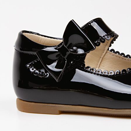 Paqpa Doria Kız Soft Tabanlı Siyah Rugan Babet