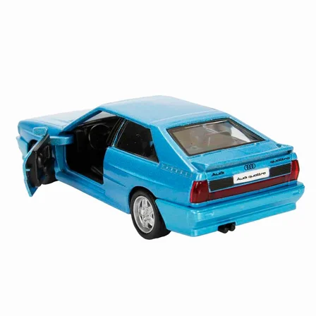1:32 RMZ City Alman Klasikleri Serisi Die Cast Çek Bırak Model Araba - Mavi Audi Quattro Mavi