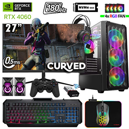 Xaser Thunder x680 i7 12700KF 64GB Ram 2TB M.2 NVMe SSD 8GB RTX4060 27"180Hz Oyuncu Masaüstü Bilgisayarı