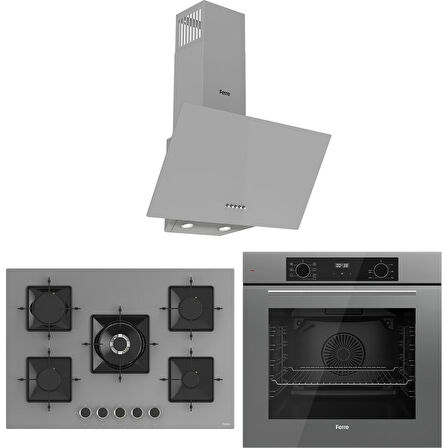 Ferre Flowart Florenz Essential Gri 3'lü Ankastre Set ( QBL63CPR-SS038-D088 )