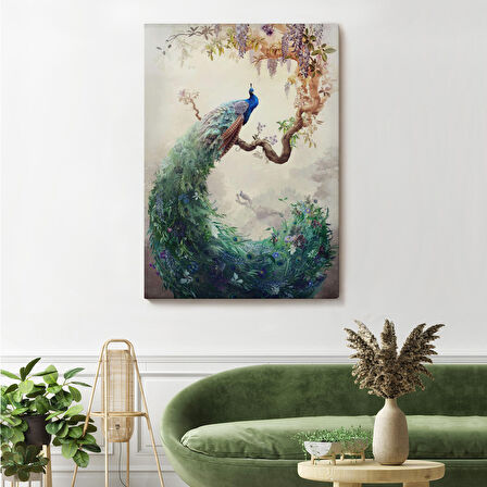 Daldaki Tavuz Kuşu Dekoratif Duvar Tablosu-6494