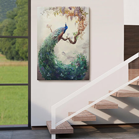 Daldaki Tavuz Kuşu Dekoratif Duvar Tablosu-6494