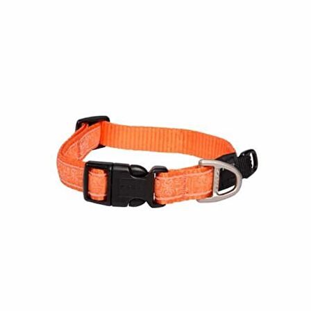 Rogz Fancy Dress Halsband Dokuma Köpek Boyun Tasması Turuncu Medium 1.6x26-40 Cm