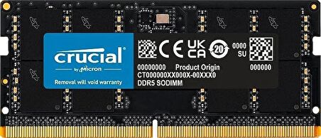 CRUCIAL 32GB DDR5 4800Mhz CL40 Notebook Ram CT32G48C40S5 (Kutusuz) (1.1V)