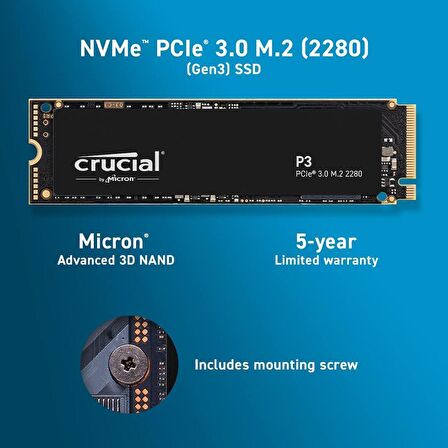 Crucial CT500P3SSD8 M.2 500 GB SSD