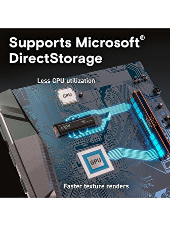 CRUCIAL T500 CT1000T500SSD5 1TB 7300-6800MB/s NVME PCLe GEN4 M.2 SSD