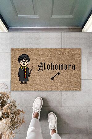 Dormot Home Modern Baskı Harry Potter Alohomora Dekoratif Kapı Önü Paspası 70x45cm