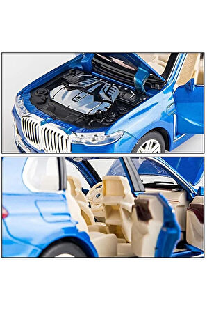 BMW X7 Araba 1:24 Diecast Metal Model Araba Koleksiyon Araba Sesli Işıklı Bmw Jip Suv Araba