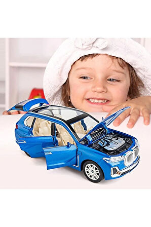 BMW X7 Araba 1:24 Diecast Metal Model Araba Koleksiyon Araba Sesli Işıklı Bmw Jip Suv Araba