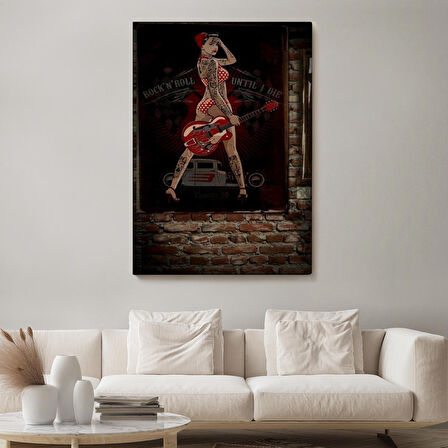 Müzisyen Kadın Dekoratif Duvar Tablosu-6496